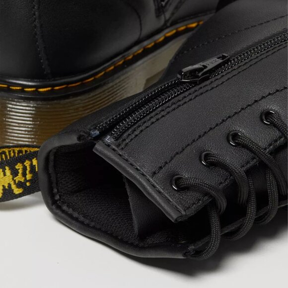 DR. MARTENS Delaney Black Leather Lace-Up Combat Boots 5 - Picture 5 of 16